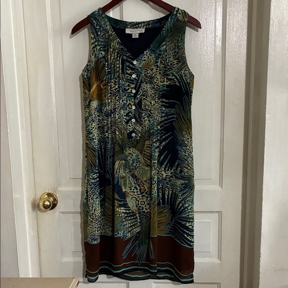 Chelsea Suite Women’s Elegant Jungle Print Midi Dress Size 6
